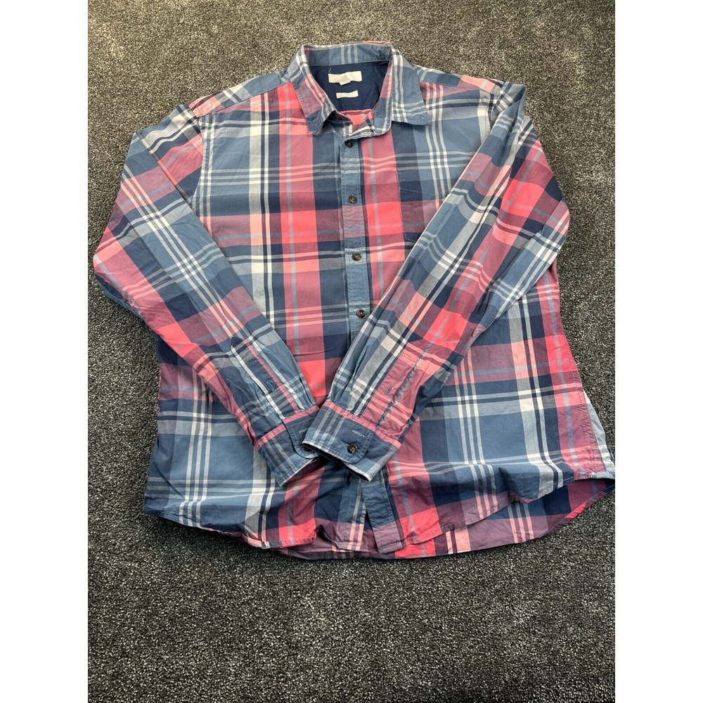 Boden Shirt Mens Size Extra Large Button Down Long Sleeve Preppy Plaid Blue Pink